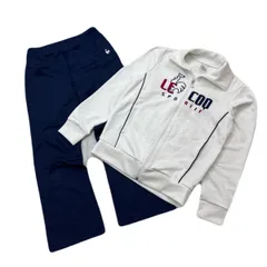 ルコック ジャージ 上下セット セットアップ ホワイト ネイビー レディース 上L下M スポーツに ●dj346