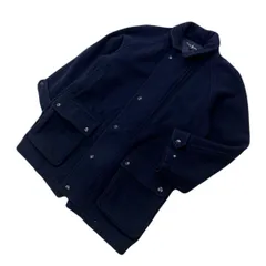 RALPH LAUREN ラルフローレン ウール コート ダークネイビー レディース ゆったり 7号 秋冬 着回し 万能 大人カジュアル 古着■DG316