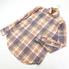 POLO RALPH LAUREN ☆ 爽やかな清潔感◎ チェック シャツ 長袖 オレンジ パープル M アメカジ ストリート 古着 ポロラルフローレン■CK151