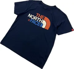 THE NORTH FACE ☆ トリコロール ロゴ プリント ネイビー 半袖 Tシャツ S アウトドア ストリート カジュアル 人気 ノースフェイス■BM111