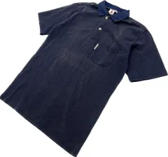 Timberland ☆ 半袖 ワッフル ポロシャツ フェード感 ネイビー M アメカジ ストリート アウトドア 古着MIX 定番 ティンバーランド■CG204