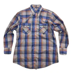 USA製 DEE CEE BRAND ウェスタンシャツ チェック ネイビー ベージュ M相当 メンズ ●CK260