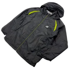 New Balance ☆ ブラック ナイロンジャケット ジップアップ パーカー 黒 L ランニング スポーツ トレーニング 人気 ニューバランス■BM62