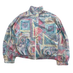 LBH 90s アメリカ製 好柄 総柄 ナイロンジャケット Mサイズ レディース ●CK264