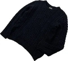 BEAMS ☆ 洗練されたデザイン◎ ブラック ニット セーター シャツ S 秋冬 アメカジ 大人カジュアル ノームコア 人気 古着 ビームス■CD312