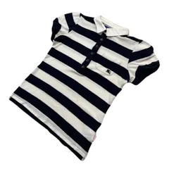 バーバリー ブルーレーベル 半袖 ポロシャツ レディース 38 ネイビー ホワイト 【 かわいいお品♪ 】BURBERRY 三陽商会正規 ●DK291