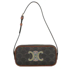 セリーヌ ショルダーバッグ トリオンフ ミニカメラバッグ 刺繍 PVC/レザー 10J582 CELINE バッグ ブラウン