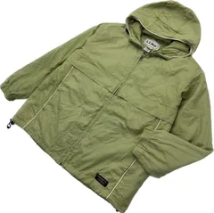 90s L.L.Bean ☆ センスあるロゴ配置◎ グリーン ナイロンパーカー ジャケット レディース M アウトドア 古着 人気 エルエルビーン■DB253