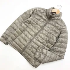 ユニクロ UNIQLO ダウンジャケット レディース Sサイズ ベージュ系 最軽量 細身 マイクロライトダウンジャケット シンプル■D137