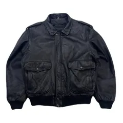 牛革製 G-1 レザー フライトジャケット レザージャケット ライナー無し ブラック 黒 メンズ Sサイズ 厚手 ●CD393