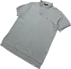 POLO RALPH LAUREN ☆ 春夏 爽やか◎ ライトブルー ポロシャツ 半袖 XL アメカジ ストリート 大人カジュアル ポロラルフローレン■FB59