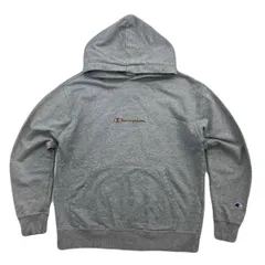 チャンピオン スウェット パーカー グレー 胸ロゴ刺繍 レディース XL ●EB364