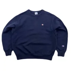 チャンピオン スウェット トレーナー メンズ Mサイズ 濃紺 ダークネイビー 定番 胸ロゴ ●EB367