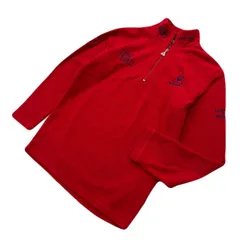 le coq sportif ルコック フリース ハーフジップ シャツ ジャケット レッド 赤 レディース M 秋冬 保温 インナー ゴルフ スポーツ■H340