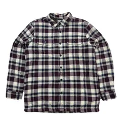 L.L.BEAN 裏 フリース 長袖 シャツ ジャケット 防寒 Lサイズ メンズ ブラウン ホワイト アウトドア ●f318