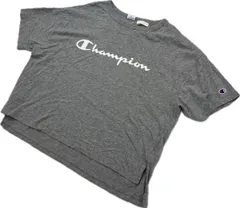 Champion ☆ ヘソ出し◎ レイヤード 半袖 Tシャツ 短丈 ショート グレー L レディース スポーツ ストリート ダンス チャンピオン■FC161