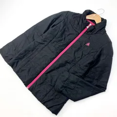 le coq sportif GOLF ☆ 秋冬 着回し◎ 防寒性◎ 中綿 ジャケット ブラック × ピンク レディース M スポーツ ゴルフ 人気 ルコック■FA136