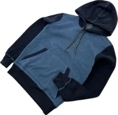 GAP ☆ ギャップ フリース パーカー デザイン 切替え ネイビー ブルー S メンズ 秋冬 大人カジュアル シティ アメカジ 人気 古着■FE316