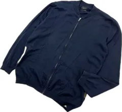 ZARA ☆ ネイビー コットン ニット ジャケット エルボーパッチ メンズ L 万能 大人カジュアル スタイリッシュ アメカジ 古着 ザラ■DM79