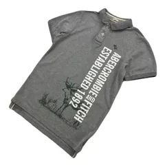 アバクロンビー＆フィッチ 半袖 ポロシャツ メンズ M グレー ロゴ 【 カジュアルに着まわせる♪ 】 ABERCROMBIE＆FITCH ●FE345