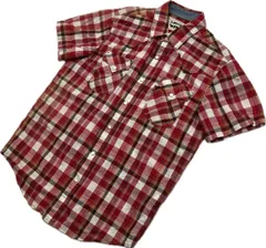 LEVIS ☆ レッド チェック ウエスタン シャツ 半袖 スナップボタン M 春夏 アメカジ ストリート 休日 古着 カジュアル リーバイス■FA275