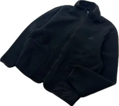 NIKE ☆ ナイキ 同色ロゴ ワンポイント ブラック フリース ジャケット M 秋冬 防寒 スポーツ トレーニング タウンユース 人気 古着■DM99