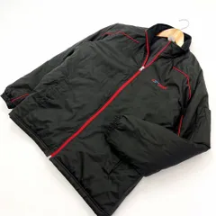 ミズノ ☆ MIZUNO CHOFU ナイロンジャケット 中綿 ウィンドブレーカー L ブラック × レッド 秋冬 ランニング トレーニング スポーツ■I216