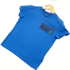 ノースフェイス THE NORTH FACE ブルー 半袖 Tシャツ 胸ロゴ 細身 レディース M キレイ目シルエット アウトドア 春夏 タウンユース■FE50