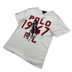 ポロラルフローレン 半袖 Tシャツ キッズ M 150cm ホワイト 【 フロントロゴ♪ 】 POLO RALPH LAUREN ●FA349