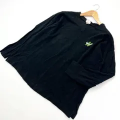 90s ☆ ナイキ ☆ NIKE 鹿の子 Ｖネック ロンT 長袖 シャツ ワンポイントロゴ◎ XL ブラック ストリート スポーツMIX 古着MIX Y2K■I257