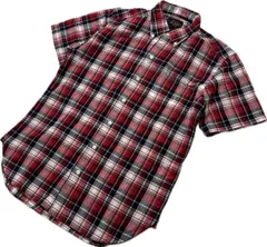 BEAMS PLUS ☆ レッド ブラック チェック ボタンダウン BD シャツ 半袖 レッド S 王道 アメカジ 古着 人気 日本製 ビームス プラス■I304