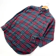 90s ☆ アメリカンイーグル ☆ American Eagle 絶妙風合い♪ チェック ボタンダウン シャツ ネルシャツ レッド ネイビー M アメカジ■E215