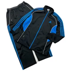 adidas ☆ 上下セット 160 セットアップ ジャケット パンツ ネイビー ブルー スポーツ トレーニング ランニング 人気 アディダス■ED269