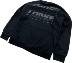 adidas ☆ アディダス スリーストライプ デザイン ブラック スウェット シャツ トレーナー メンズ S 秋冬 スポーツ ストリート 古着■FD268