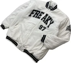 FREAKY ☆ フリーキー ホワイト フリース キルティング ジャケット スタジャン ブルゾン XL 秋冬 ヒップホップ ストリート B系 古着■I345