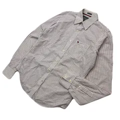 Abercrombie&Fitch アバクロンビー＆フィッチ ストライプ シャツ 長袖 レッド ホワイト メンズ M アメカジ 大人カジュアル 万能■FD284