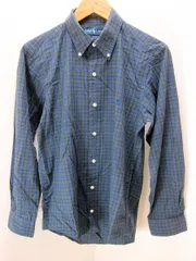 ラルフローレン ★ RALPHLAUREN ★ BLAKE ネイビー × グリーン チェック 長袖 BD ボタンダウン シャツ M メンズ 春夏 アメカジ 古着#G