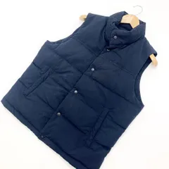 ユニクロ UNIQLO ネイビー やや厚手 ダウンベスト Mサイズ 濃紺 フカフカダウンフィリング♪ シンプルな防寒アウター♪■EB139