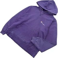 90s ☆ Champion チャンピオン 前V フェード パープル スウェット プルオーバー パーカー M 秋冬 ストリート アメカジ 定番 古着■FB166
