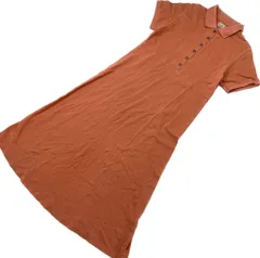 L.L.Bean ☆ ロングワンピース ミドルボタン 落ち着いた色味◎ オレンジ M LONG 大人カジュアル 日常着 リラックス エルエルビーン■H251