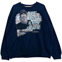 DUCK DYNASTY ダックダイナスティ サイ・ロバートソン プリント スウェット シャツ メンズXL 古着 トレーナー ムービー キャラクター ギルダン ブラック 黒【スウェット】/ MS37