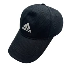 アディダス ブラック キャップ メッシュ 黒 フロントロゴ刺繍 涼やか メッシュ 54-57cm サイズ調整可能 レディース キッズ ●FMC154