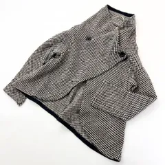 russet ☆ ラシット ウール ニットケープ ポンチョ ジャケット フリーサイズ オフホワイト ブラック 休日 大人カジュアル 日本製■S1463