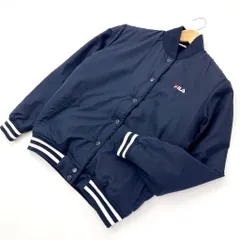 フィラ ☆ FILA 暖かい♪ ボア裏地 フリース ジャケット ブルゾン ネイビー レディース S スポーツMIX ストリート タウンユース■M168