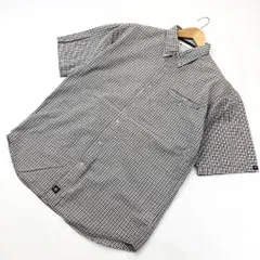 Columbia ☆ シンプル◎ 半袖 チェック シャツ グレー ホワイト M 登山 アウトドア キャンプ ワークスタイルにも◎ コロンビア■S1547