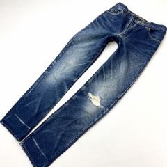 ペンキ飛び散り加工 パッチワーク 特徴的 グランジ風デニムパンツM前 