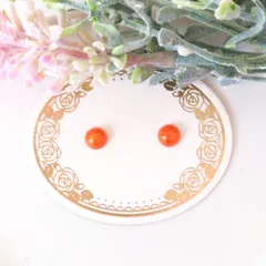 【特別価格】no.527　レジン　シンプル　オレンジの小さいピアス　イヤリング　ハンドメイド