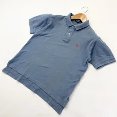 Polo Ralph Lauren ☆ キッズ 160 くすみ風合い◎ ブルー 半袖 ポロシャツ 親子アメカジ お出かけオシャレ◎ ポロラルフローレン■S1620