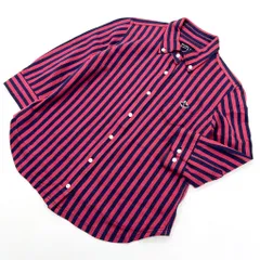 PEARLY GATES ☆ GOLF オシャレ◎ 七分袖 ストライプ ボタンダウン シャツ ネイビー ピンク レディース 1 ゴルフ パーリーゲイツ■S1687