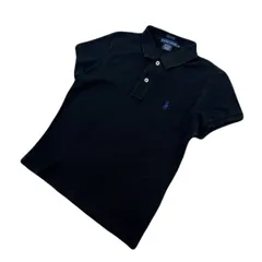 ラルフローレン 半袖 ポロシャツ レディースMサイズ ブラック 細身 きれいめ 【 スリムシルエット 】 RALPH LAUREN ●N276